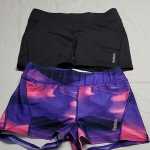 Reebok Black and Purple Athletic Shorts